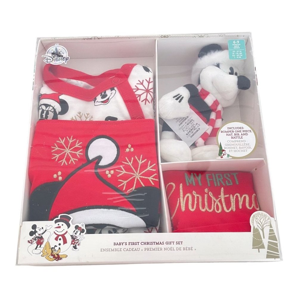 Disney Store Mickey Mouse and Friends My First Christmas Baby Gift Set 6-9M